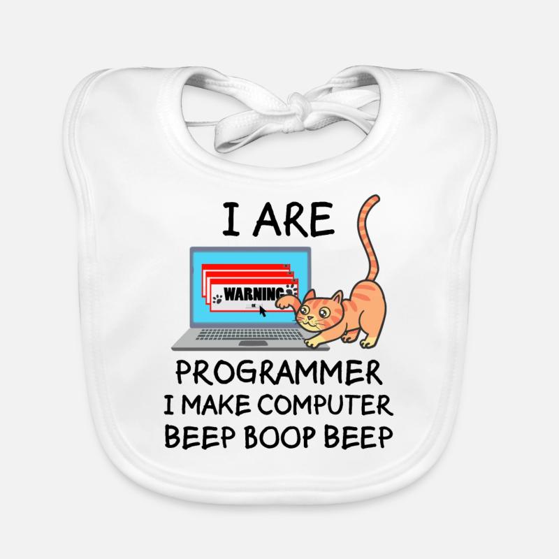 Informatique Fun sort programmeur chat cadeau Bavoir bio Bébé