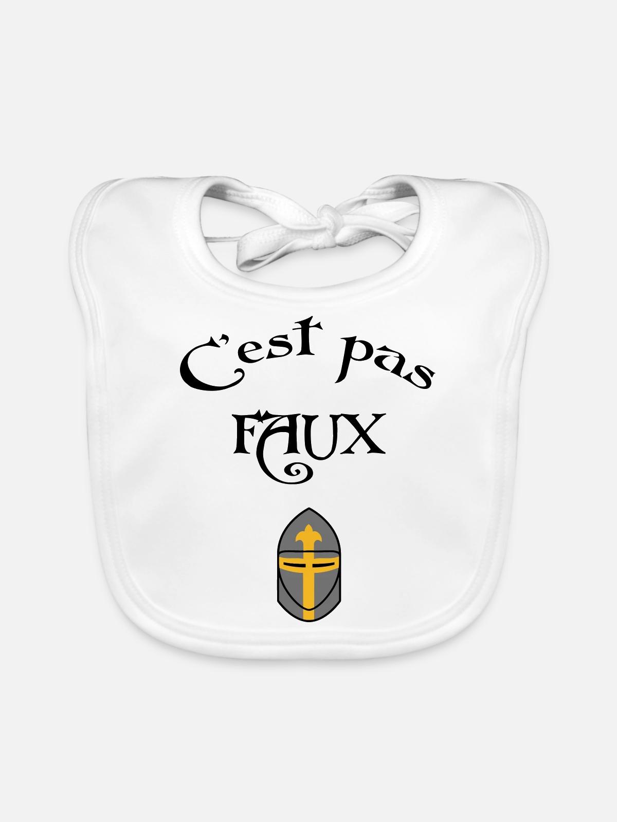 C'est pas faux ! - Bavoir bio Bébé - blanc - Devant