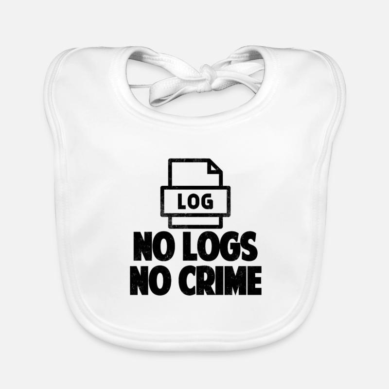 No Logs No Crime Hacking Gift Hacker tshirt Baby Bio-Lätzchen