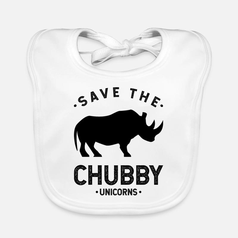 Save The Chubby Unicorns - Funny Quotes Gift Organic Baby Bibs