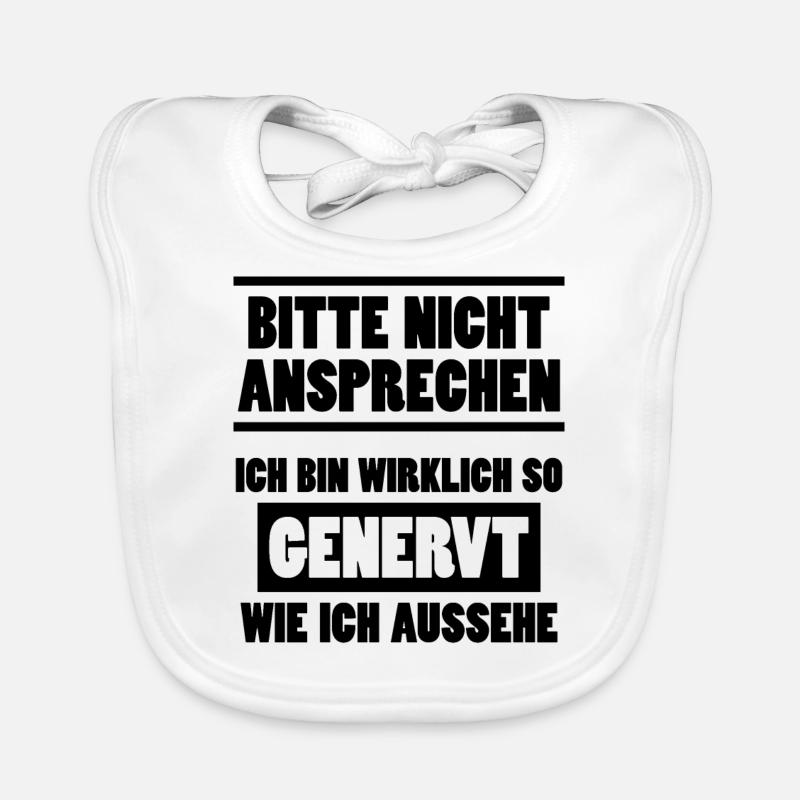 Nicht Ansprechen Genervt Lustiger Spruch Geschenk Baby Bio-Lätzchen