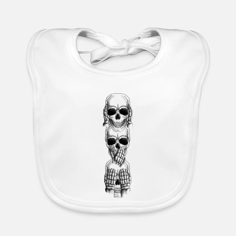 Skull senses vertical Organic Baby Bibs