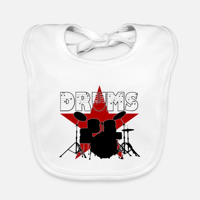 Drummer - Drums - Schlagzeug Organic Baby Bibs