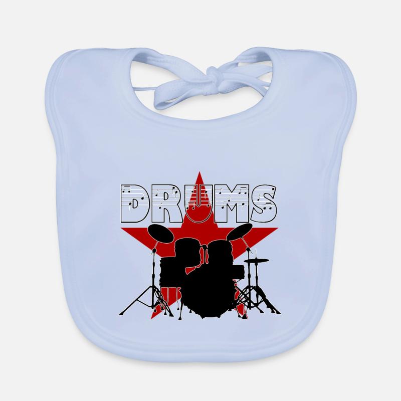 Drummer - Drums - Schlagzeug Organic Baby Bibs
