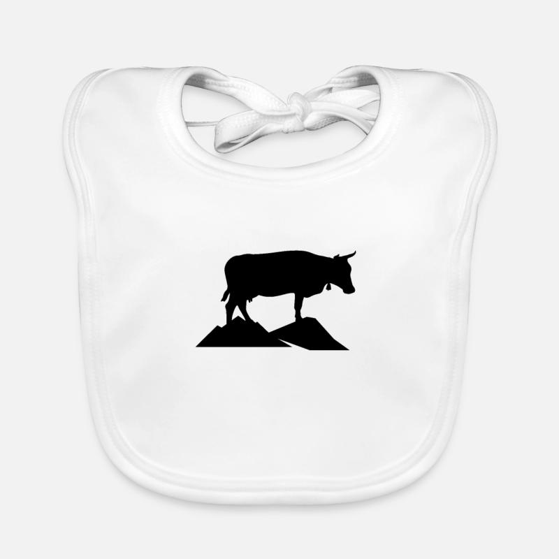 Cow Mountains Alps Hiking Climbing Gift Organic Baby Bibs