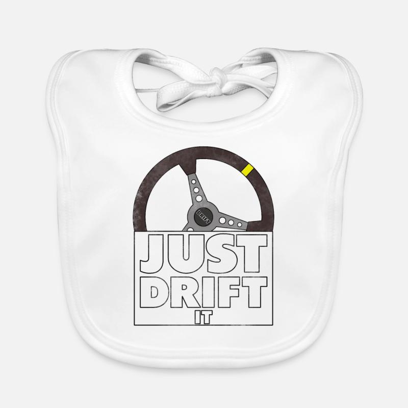 Just Drift it Lenkrad Drifting Auto Geschenk Baby Bio-Lätzchen