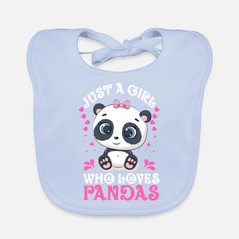 Mädchen liebt Panda Bär süße Panda Bär klassisches Geschenk Baby Bio-Lätzchen