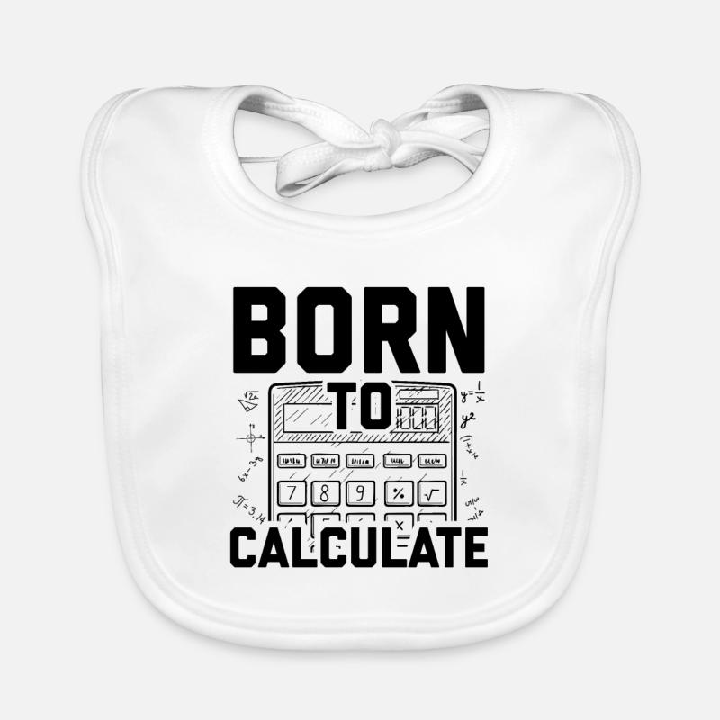Maths, | Maths Mathe mathématiciens Cadeaux - Bavoir bio Bébé - blanc
