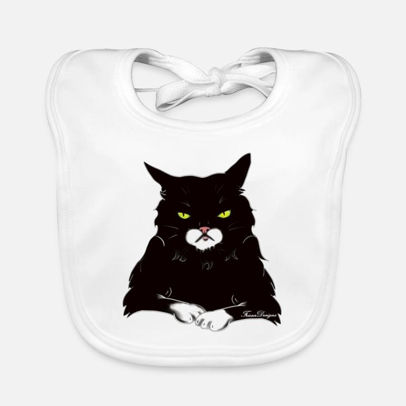 Le chat à la pointe du blanc Bavoir bio Bébé