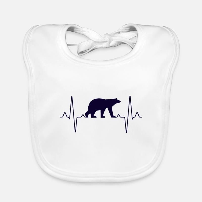 Polar Bear Heartbeat Organic Baby Bibs