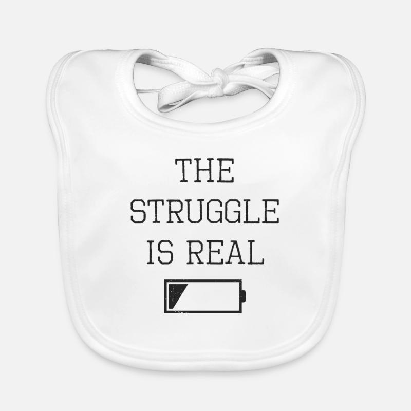 Battery empty saying Organic Baby Bibs