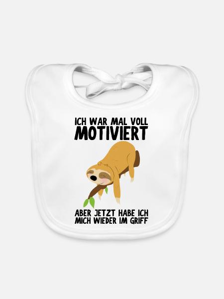 Faultier Sloth Faultiere Spruch faul schlafen Tier - Baby Bio-Lätzchen - Weiß