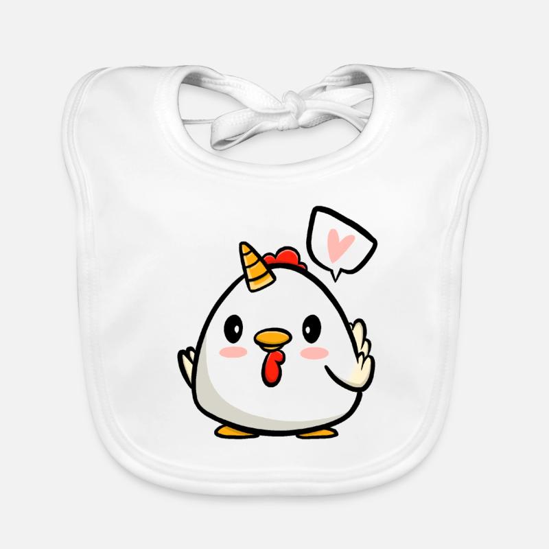 Huhn Einhorn - Baby Bio-Lätzchen - Weiß