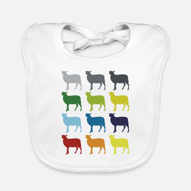 Neon Pop Art Retro Schaf Haustier Geschenkidee Baby Bio-Lätzchen