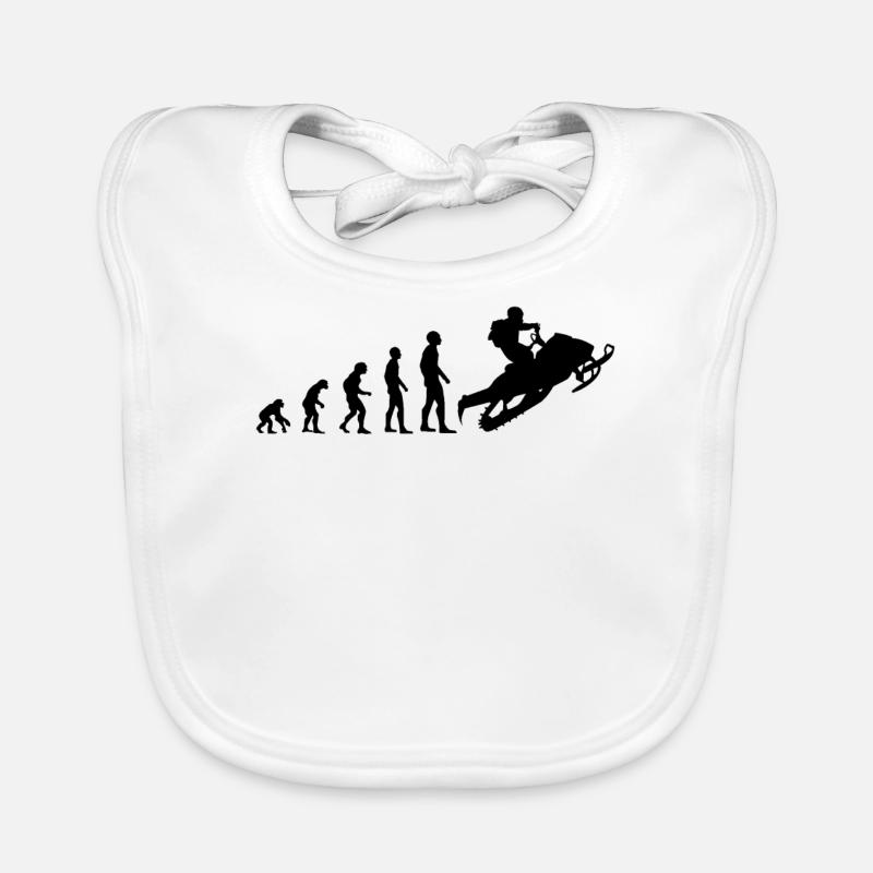 Motorschlitten Schneemobil Evolution Geschenk Baby Bio-Lätzchen