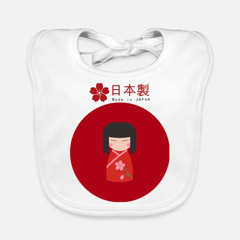 kokeshi Kokeshi - Bavoir bio Bébé - blanc