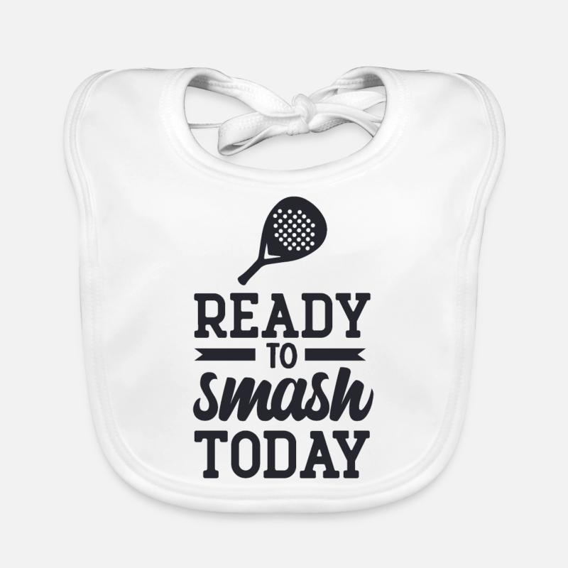 ready to smsh today- Padel tennis Organic Baby Bibs