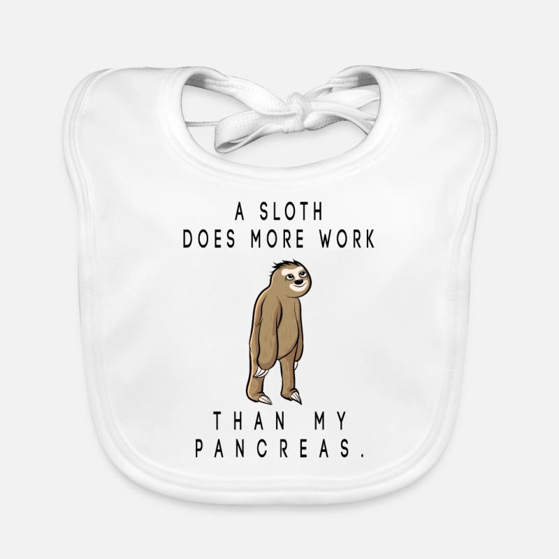 a sloth does more work than my pancreas Organic Baby Bibs