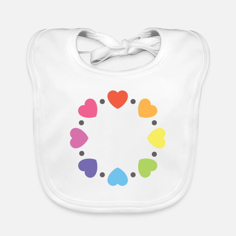 pride heart circle Organic Baby Bibs