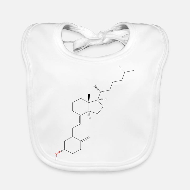Molécule de vitamine D - Formule structurale colorée Bavoir bio Bébé