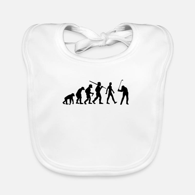 Golf Evolution Golfer - Organic Baby Bibs - white
