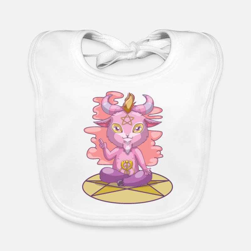 Pastel Goth Baphomet, Anime Witchcraft Baby - Bavoir bio Bébé - blanc