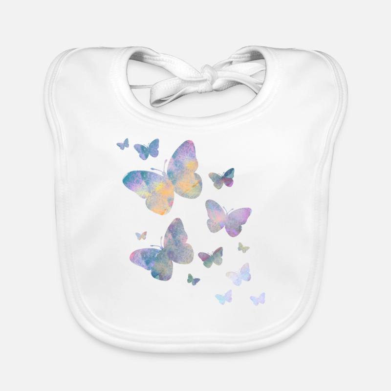 Schmetterling Schmetterling Tier bunt Farbe Baby Bio-Lätzchen