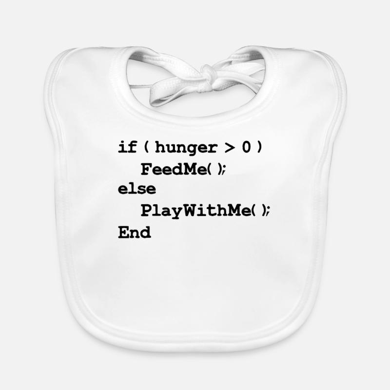 Feed Me Play With Me Javascript Baby Bodysuit - Bavoir bio Bébé - blanc