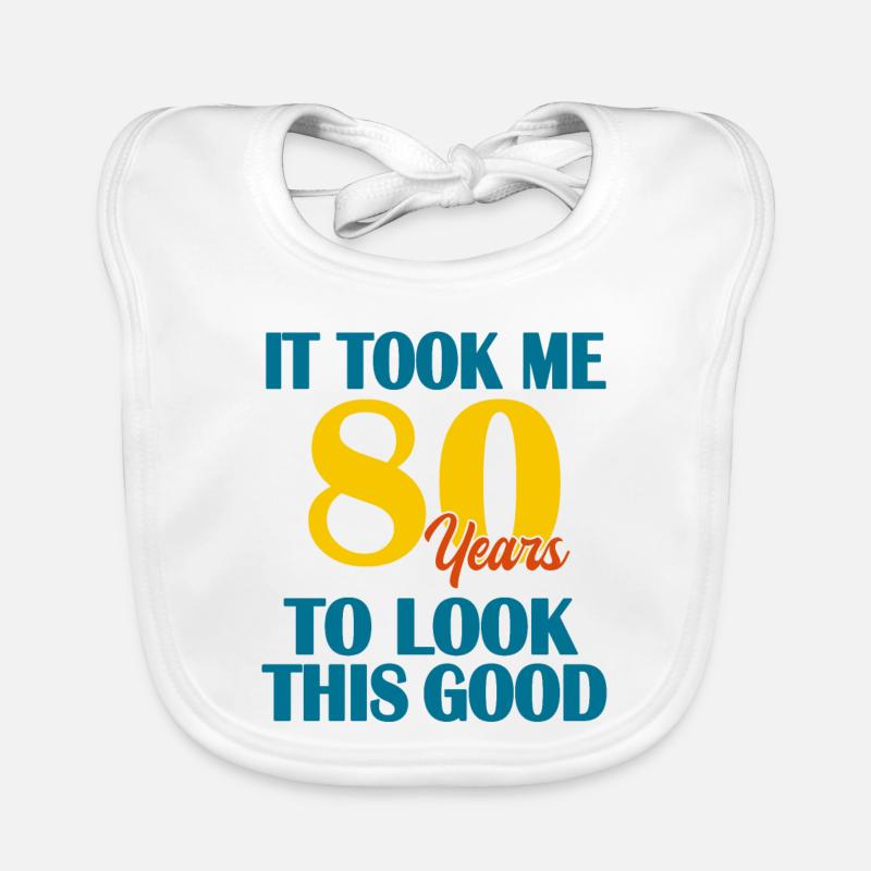 80th Birthday Organic Baby Bibs