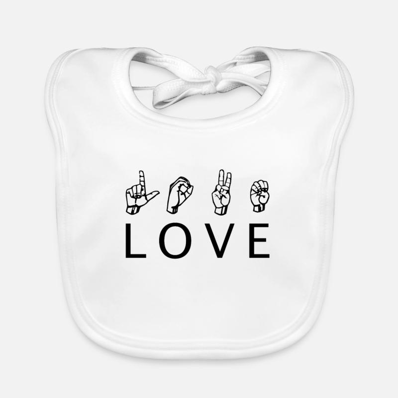 Love sign language Organic Baby Bibs