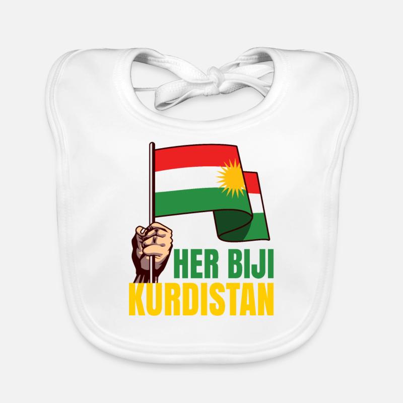 Kurdistan - Bavoir bio Bébé - blanc