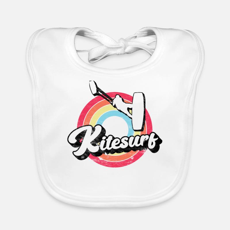 Kitesurf Kitesurfer Kiteboarding Kitesurfing - Bavoir bio Bébé - blanc