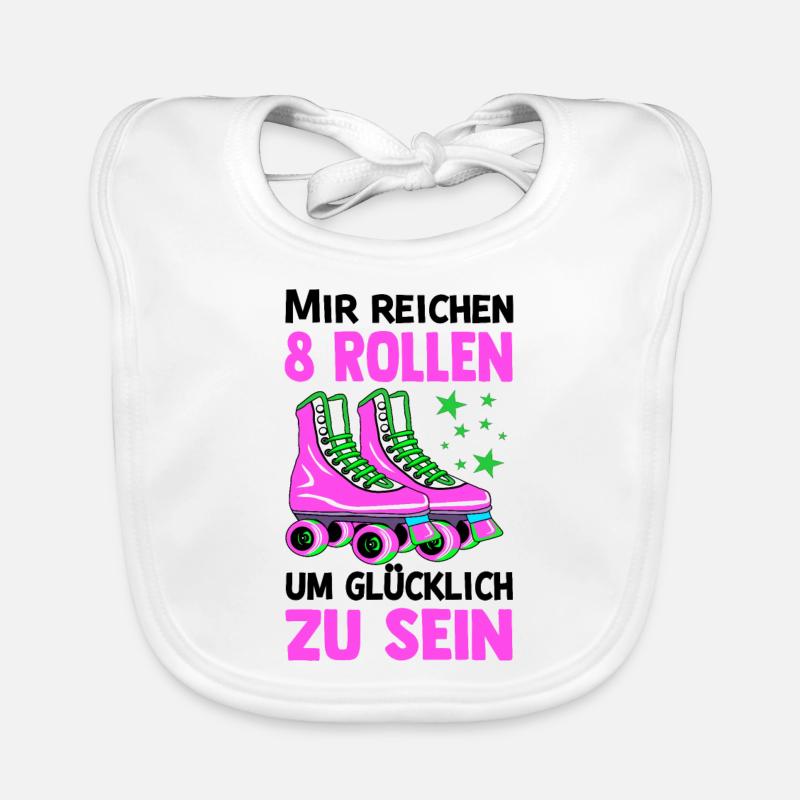 Rollschuhe - Baby Bio-Lätzchen - Weiß