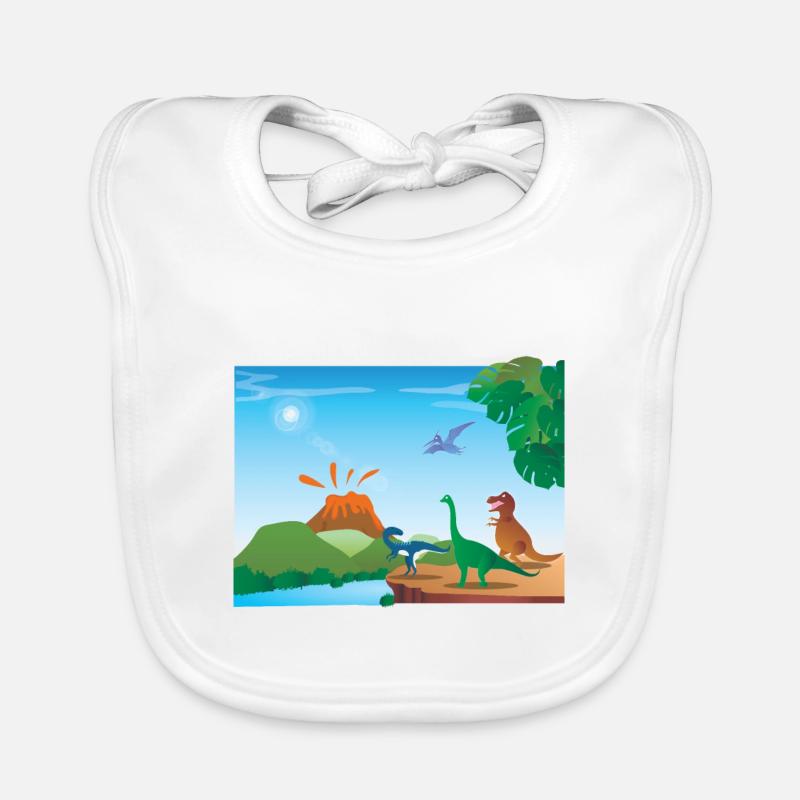 dinosaur volcano Organic Baby Bibs