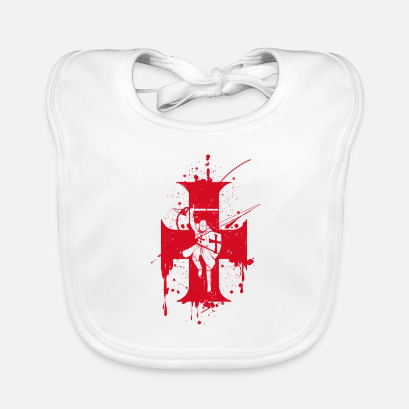 Kreuz und Pferd Ritter Templer Baby Bio-Lätzchen
