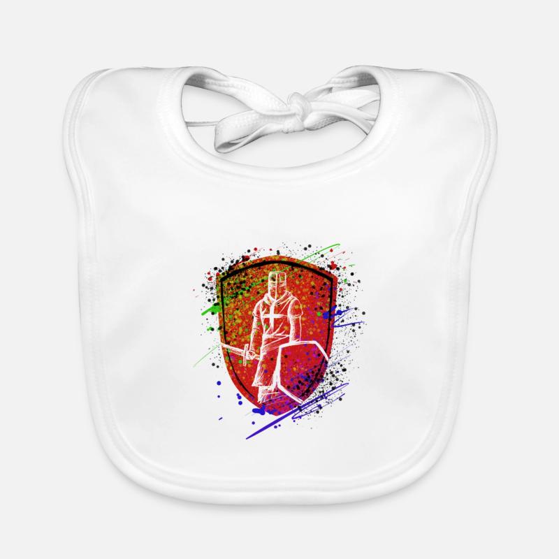 Shield Knights Templar Warrior Organic Baby Bibs