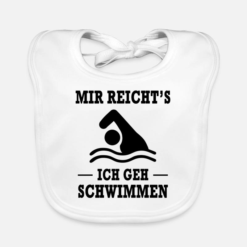Schwimmen Schwimmer Witziger Spruch Geschenk Idee Baby Bio-Lätzchen