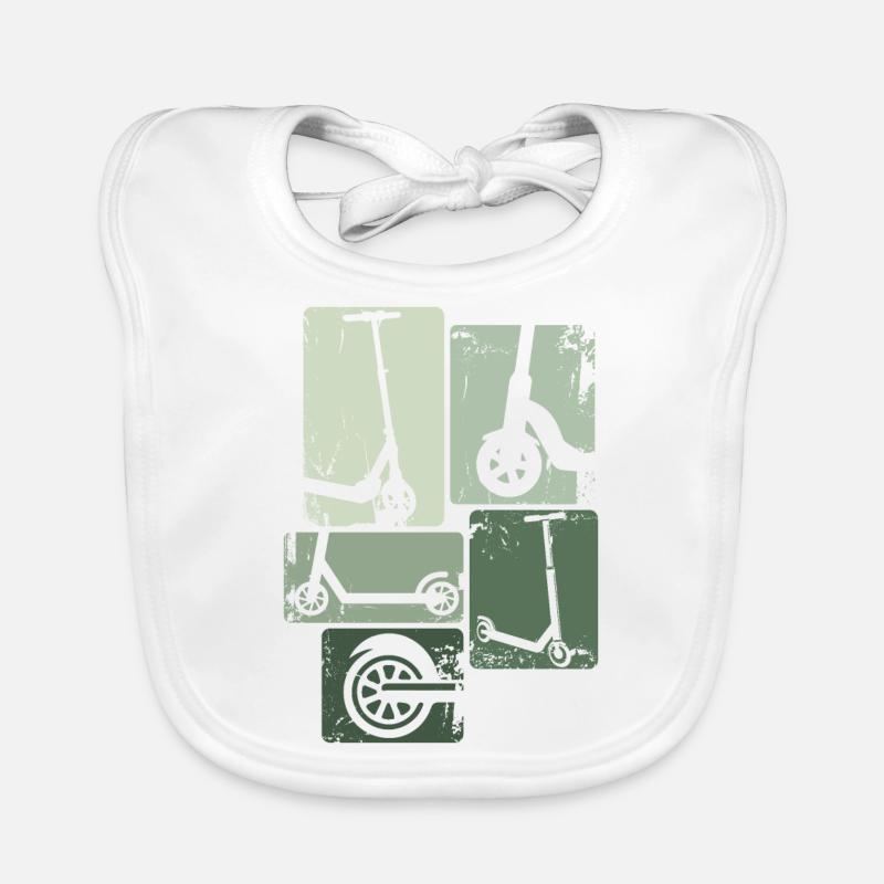 Scooter Roller Stunt Retro Vintage Tretroller Baby Bio-Lätzchen