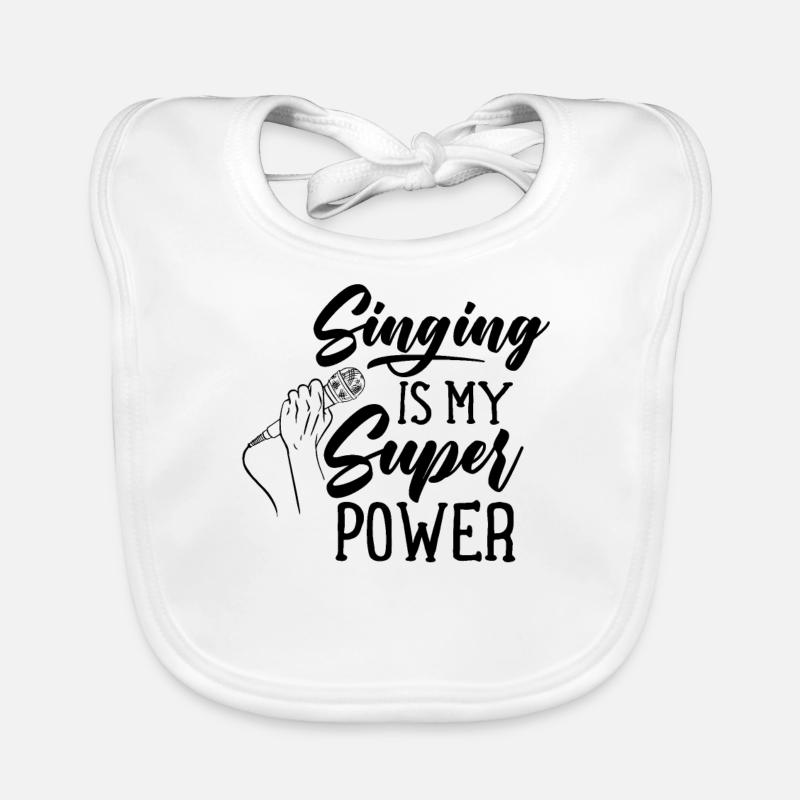 Singing Is My Superpower Singer Karaoke Singing Organic Baby Bibs