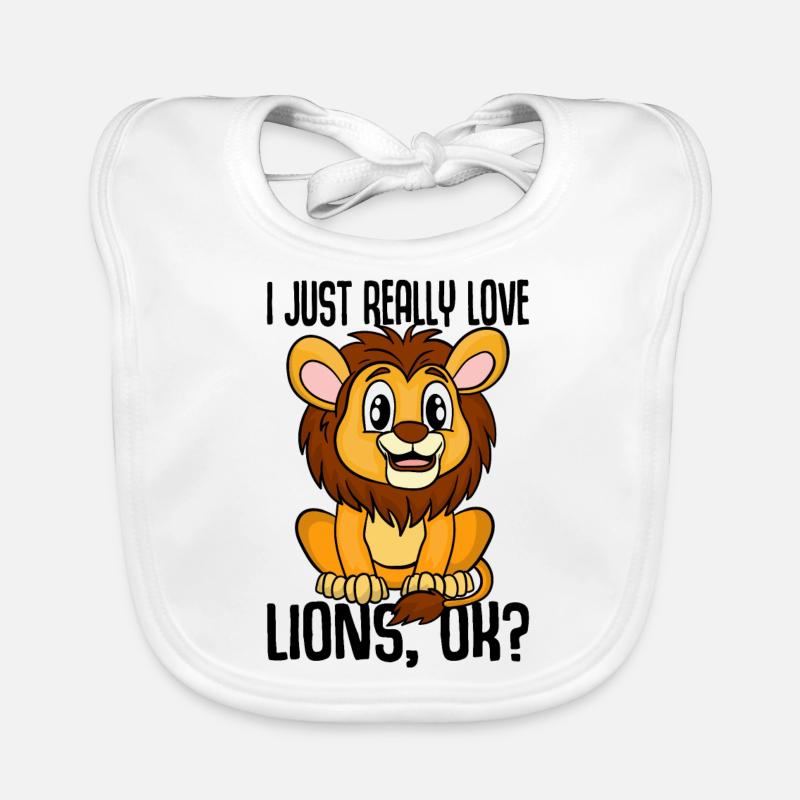I Just Really Like Lions, Ok? Comic Löwe Geschenk Baby Bio-Lätzchen
