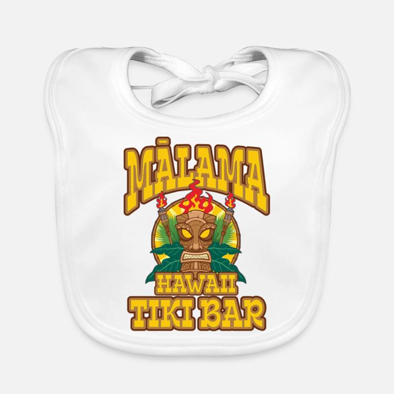 Hawaii Tiki Bar in Summer Organic Baby Bibs