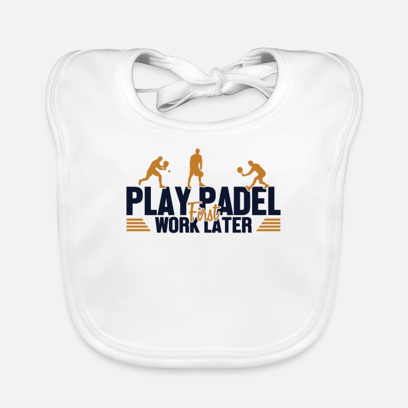 Play Padel Work Later Padel Tennis Platform Organic Baby Bibs