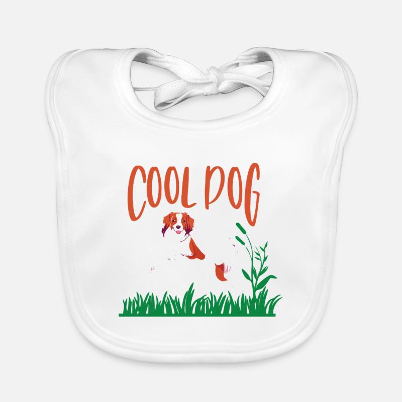 Cool Dog, Playing Kooikerhondje Organic Baby Bibs