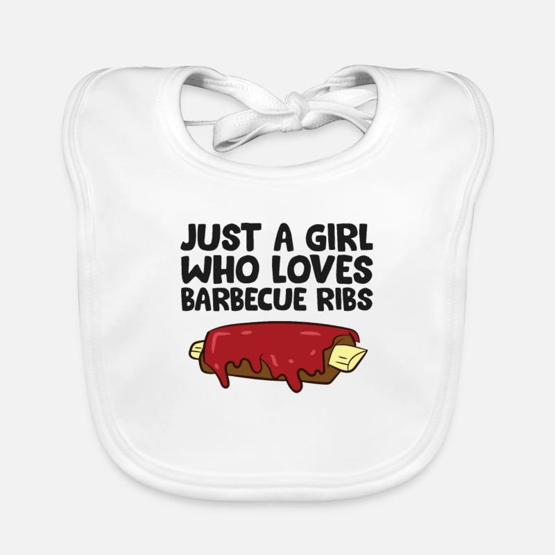 Nur ein Mädchen, das Schweinerippchen liebt Baby Bio-Lätzchen