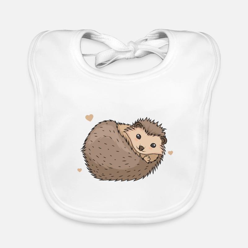 Igel Spruch Ich mag halt Igel Kinder Damen - Baby Bio-Lätzchen - Weiß