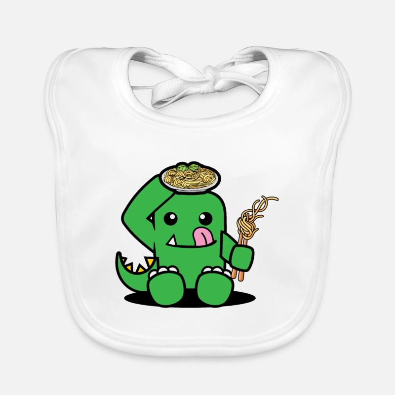 Dinosaurier mit Spaghetti Baby Bio-Lätzchen