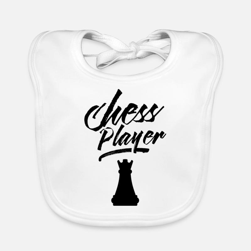 Jeu d’échecs d’échecs Professeur d’échecs - Bavoir bio Bébé - blanc