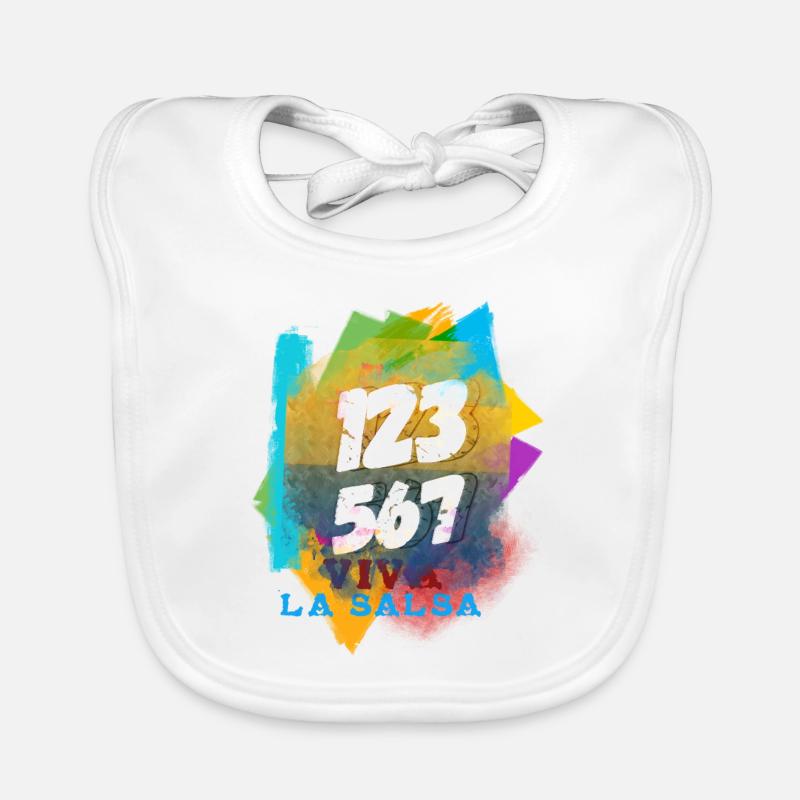 Salsa Danse Salsa 123 567 - Bavoir bio Bébé - blanc