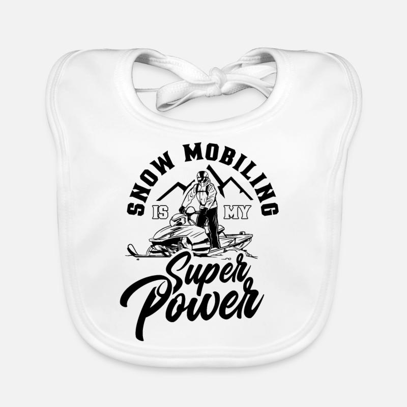 Snowmobile Snowmobile Snowmobiling Organic Baby Bibs
