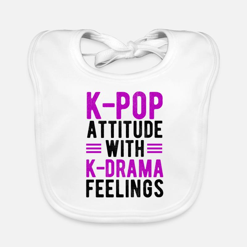Attitude K-POP Avec des sensations de K-Drama - Bavoir bio Bébé - blanc